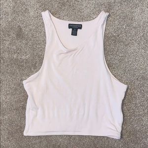 pink cropped tank top